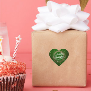 Zachte kerstglans en schitterende hartstekker hart sticker