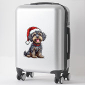 Zachte Kersthond Kerstmis Huisdier Liefhebber Deco Sticker (Koffer)