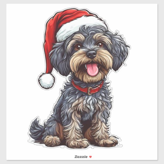 Zachte Kersthond Kerstmis Huisdier Liefhebber Deco Sticker (Vel)