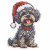 Zachte Kersthond Kerstmis Huisdier Liefhebber Deco Sticker (Voorkant)