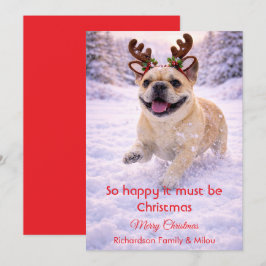 Zachte Kerstkaart met Schattige Hond en Tender Cit