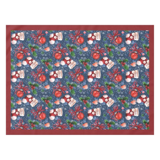 Zachte Kerstman Laarzen Ballen Rode Hulst Bessen K Tafelkleed (Voorkant (Horizontaal))
