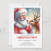 Zachte Kerstman Rudolph Kerstfeest Uitnodiging (Voorkant)