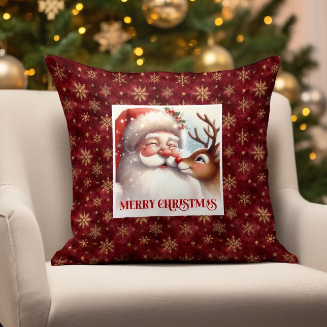 Zachte Kerstman Rudolph Kussen Kerst Thuis Comfort (Sweet Santa Rudolph Pillow Christmas Home Comfort )
