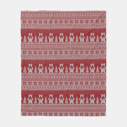 Zachte Kerstmis Ijsbeer fleece deken (Voorkant)