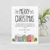 Zachte Kerstmis Sfeervolle Wijk Flat Feestdagenkaart (Staand voorkant)