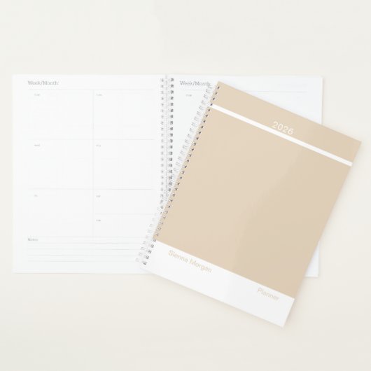 Zachte Khaki/Beige Minimalist Planner (Display)