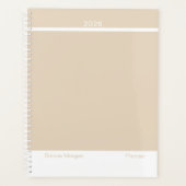 Zachte Khaki/Beige Minimalist Planner (Voorkant)