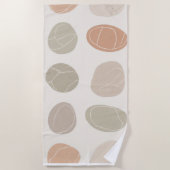 Zachte Kiezels Grid Handdoek – Aardse Rust voor El (Voorkant)