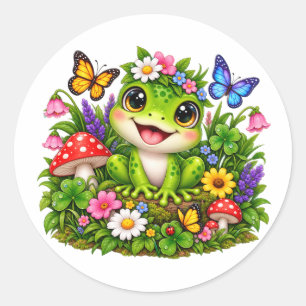 Zachte Kikker & Vlinder Tuin Sticker