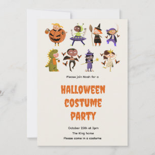Zachte Kinderen Halloween Feestkostuum Uitnodiging
