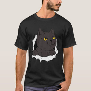 Zachte Kitten Gescheurde Stof Kat Kat Eigenaar T-shirt