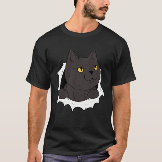 Zachte Kitten Gescheurde Stof Kat Kat Eigenaar T-shirt (Voorkant)