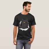 Zachte Kitten Gescheurde Stof Kat Kat Eigenaar T-shirt (Voorkant volledig)