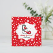 Zachte Kitty | Op maat gemaakte kerstkaarten voor  Feestdagenkaart (Staand voorkant)