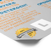 Zachte kleding, wasgoed, Adverteren Poster (Hoek)