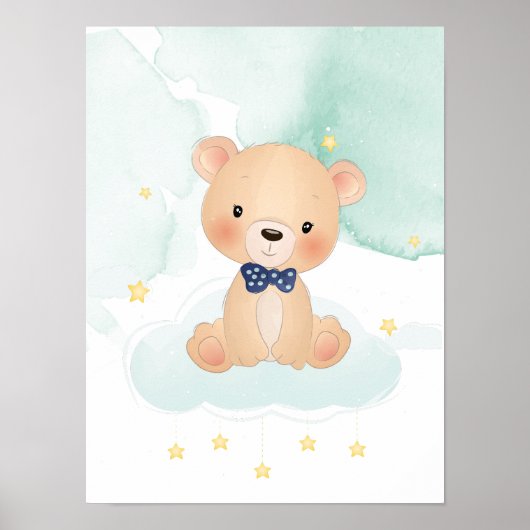 Zachte kleine beer met sterren poster (Voorkant)