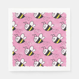 Zachte Kleine Bij Patroon Waterverf Baby Shower Servet