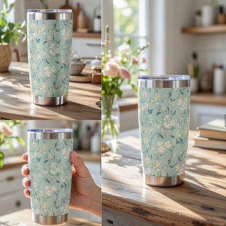 Zachte kleine bloemenprint in pastelkleuren geïsoleerde drinkbeker
