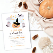 Zachte Kleine Boe Halloween Baby Shower Uitnodigin