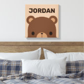 Zachte Kleine Bruine Beer met Gepersonaliseerde Na Canvas Afdruk (Insitu (Slaapkamer))