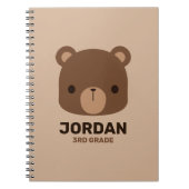 Zachte kleine bruine beer met gepersonaliseerde na notitieboek (Voorkant)