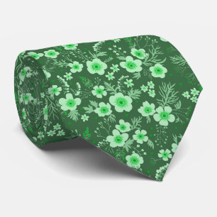 Zachte kleine groene bloem zomerpatroon stropdas