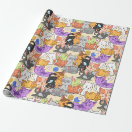 Zachte Kleine Katten Patroon Cadeaupapier
