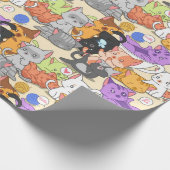 Zachte Kleine Katten Patroon Cadeaupapier (Hoek)