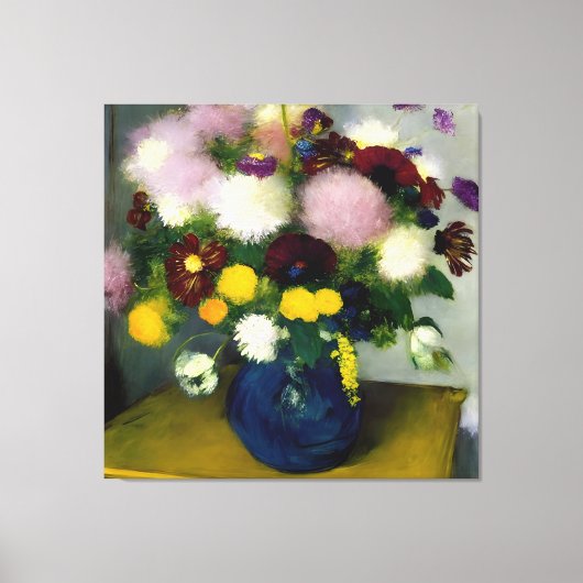 Zachte kleur Bloem Boeket Kunst Canvas Afdruk (Voorkant)