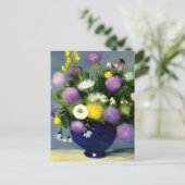 Zachte kleur Bloem Vaas Print Briefkaart (Staand voorkant)