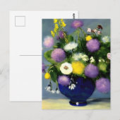 Zachte kleur Bloem Vaas Print Briefkaart (Voorkant / Achterkant)