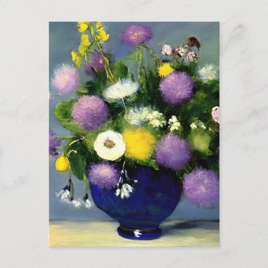 Zachte kleur Bloem Vaas Print Briefkaart (Voorkant)