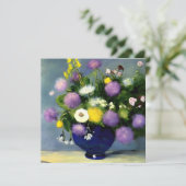 Zachte kleur Bloem Vaas Print Kaart (Staand voorkant)