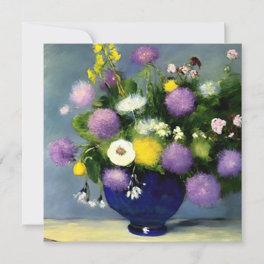 Zachte kleur Bloem Vaas Print Kaart (Voorkant)