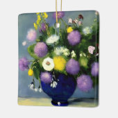 Zachte kleur Bloem Vaas Print Keramisch Ornament (Links)