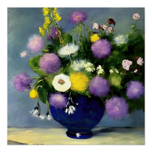 Zachte kleur Bloem Vaas Print Perfect Poster (Voorkant)