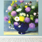 Zachte Kleur Bloemenvase Print (Insitu (Houten vloer))