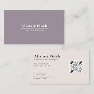 Zachte kleur | Moderne elegante minimalistische QR Visitekaartje