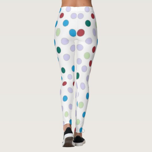 Zachte kleur polka dot leggings (Achterkant)