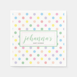Zachte Kleur Stippen Baby Shower Papier Servet