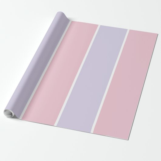 Zachte Kleur Verticaal Streeppatroon Ontwerp Cadeaupapier (Uitgerold)