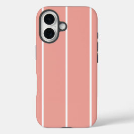 Zachte Kleur Verticaal Streeppatroon Ontwerp iPhone 16 Hoesje