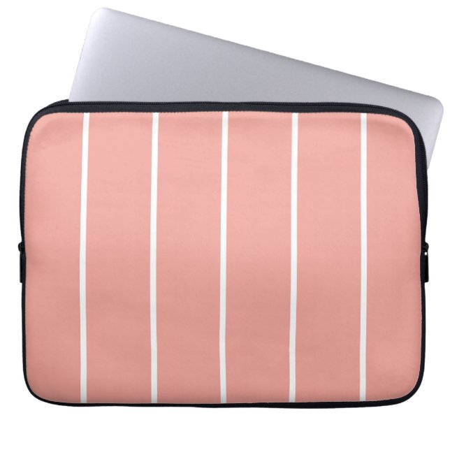 Zachte Kleur Verticaal Streeppatroon Ontwerp Laptop Sleeve (Voorkant)