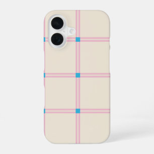 Zachte Kleur Verticale Streep Patroon Point Design iPhone 16 Hoesje