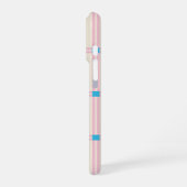 Zachte Kleur Verticale Streep Patroon Point Design iPhone Hoesje (Linkerkant)