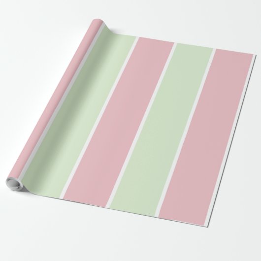 Zachte Kleur Verticale Streeppatroon Ontwerp Cadeaupapier (Uitgerold)