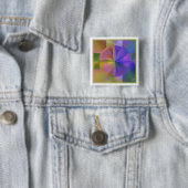 Zachte kleur vierkante button 5,1 cm (In situ)