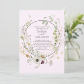 Zachte kleur Wilde bloemen Baby Roze Kaart (Staand voorkant)