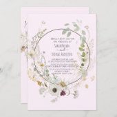 Zachte kleur Wilde bloemen Baby Roze Kaart (Voorkant / Achterkant)